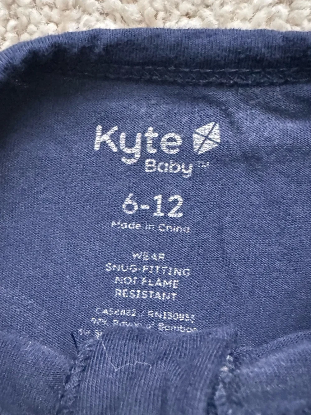 Kyte BABY Navy Whale Print Zipper Pajama One-Piece